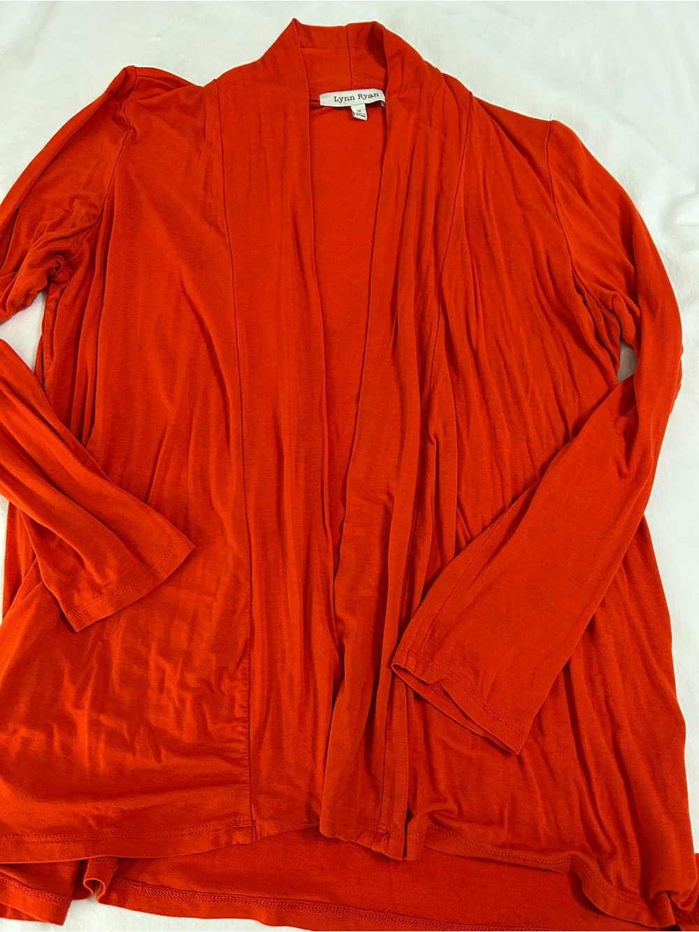 Women's Open Draped Cardigan - Bright Orange